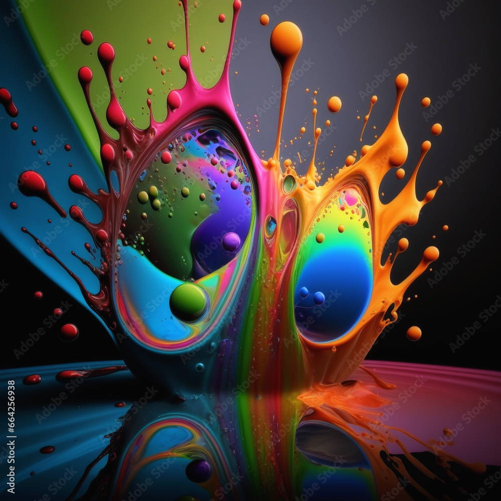 Splashes of multi-colored paint, drops of paint, drips of paint, for collage, macro. Background. Splashes of multi-colored paint, drops of paint, drips of paint, for collage, macro. Background.