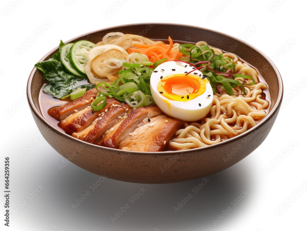 Ramen Noodles Studio Shot Isolated on Clear Background, Generative AI Ramen Noodles Studio Shot Isolated on Clear Background, Generative AI