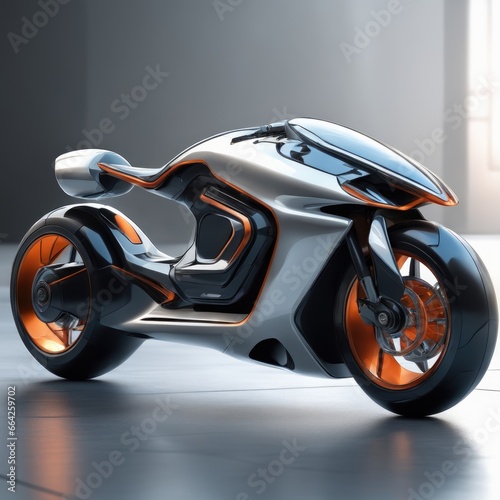 Electric luxury concept bike with futuristic supersonic aerodynamic design