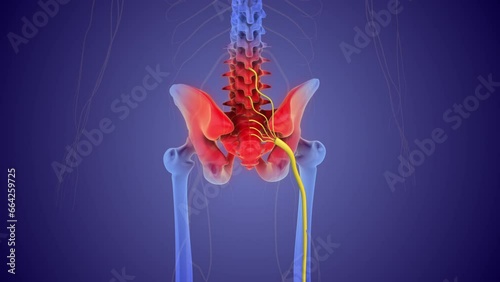 The medical concept of sciatic nerve pain photo