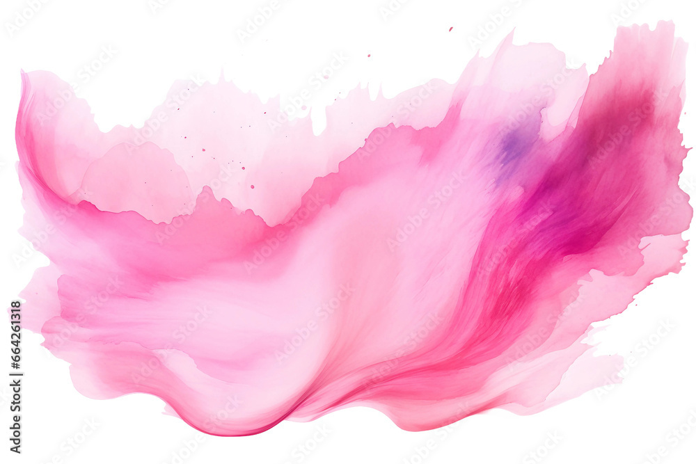 Elegant Pink Watercolor Brushstroke on transparent background.