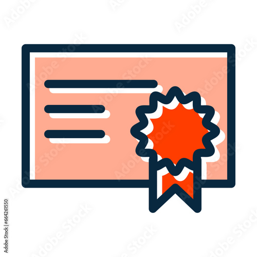 Diploma Thick Line Filled Dark Colors