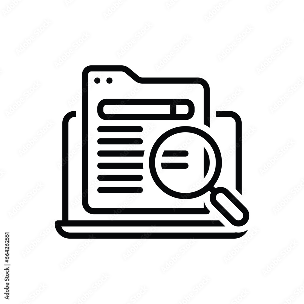 Black line icon for searched Black line icon for searched