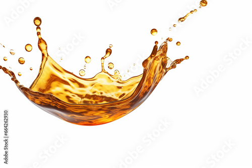 Unusual splashes of oil, drops of oil in flight, macro, for collage, background.