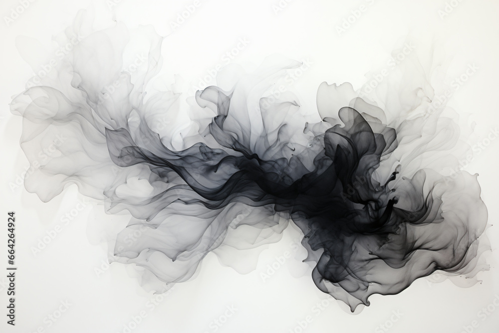 black paint brush strokes in watercolor isolated against white background black paint brush strokes in watercolor isolated against white background