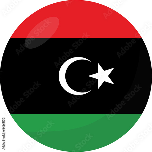 Free Download Libya flag circle 3D cartoon style. - GFXLoad