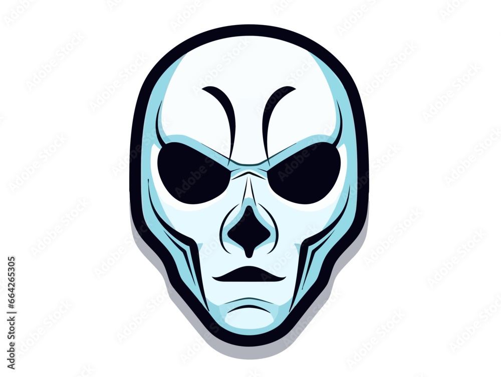Fototapeta premium Doodle Phantom Mask, cartoon sticker, sketch, vector, Illustration, minimalistic