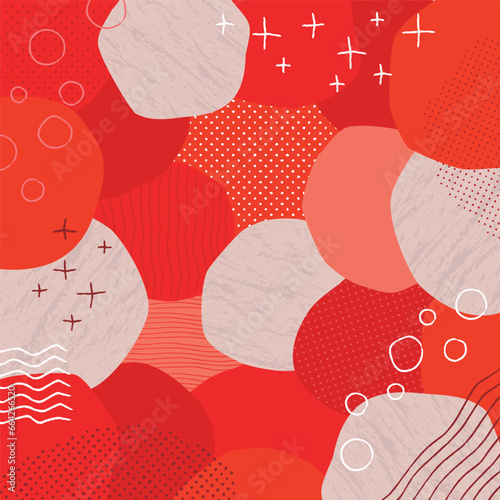 背景素材 赤色 紅白 祝い 幾何学模様 手書き風バックグラウンド ドット ストライプ あたかみ
