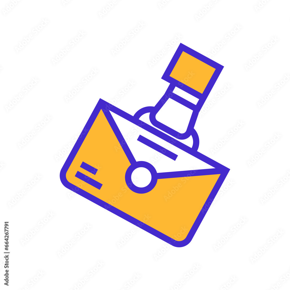 Icon Office bag, single icon, Flat line color filled and Colorfull icon Icon Office bag, single icon, Flat line color filled and Colorfull icon