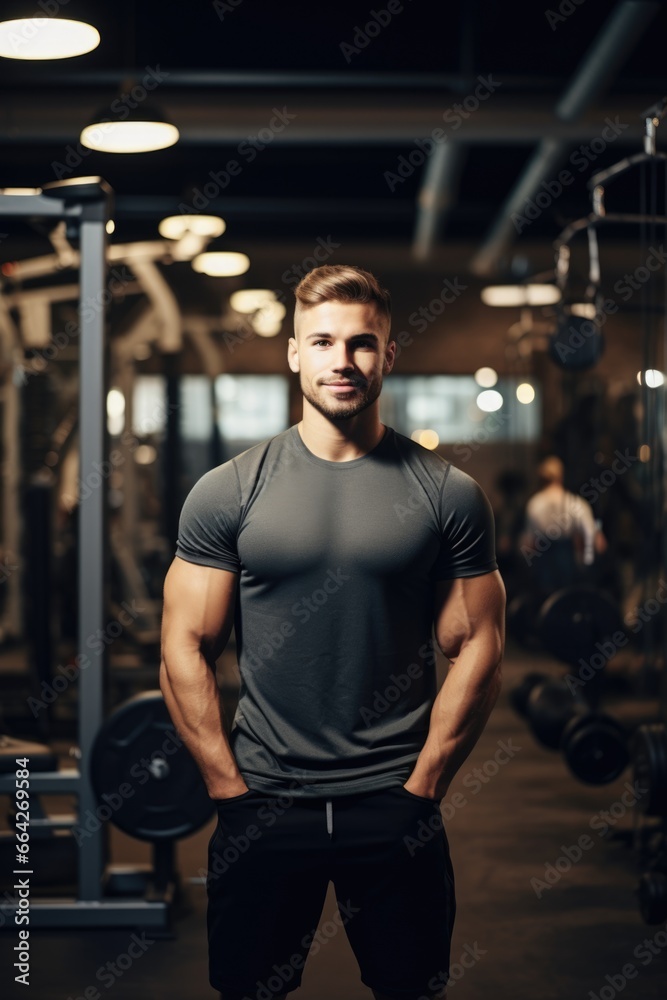 Strength Training at the Gym - Focused on Building Muscle. Fictional characters created by Generated AI. Strength Training at the Gym - Focused on Building Muscle. Fictional characters created by Generated AI.