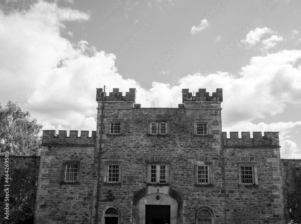 Old celtic castle tower walls, Cork City Gaol prison in Ireland. Fortress, citadel background Old celtic castle tower walls, Cork City Gaol prison in Ireland. Fortress, citadel background