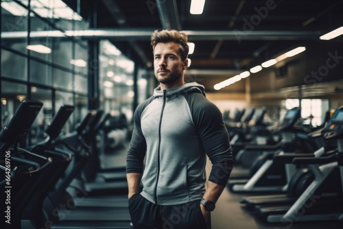 Fitness Model in the Gym. Fictional characters created by Generated AI.