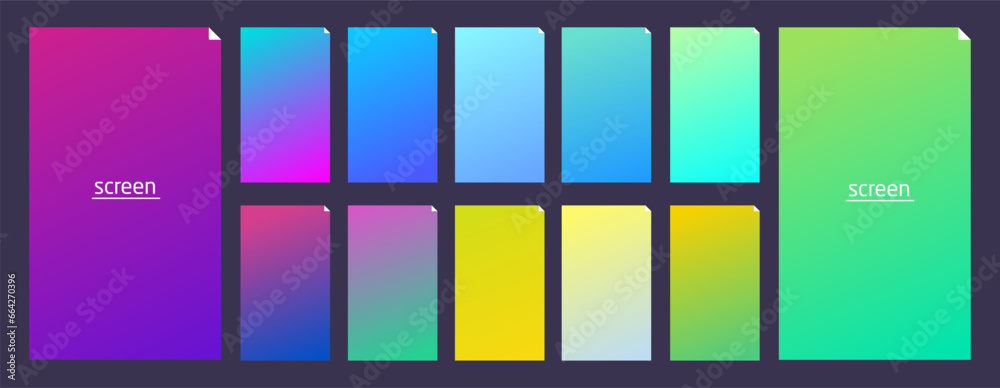 Soft pastel gradient smooth and vibrant color background set for ...