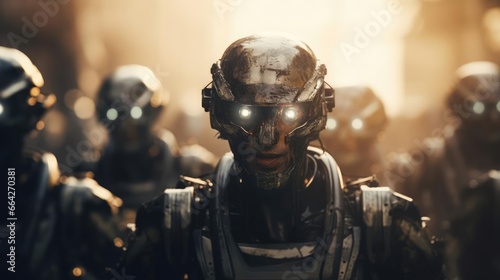 Group of Combat Robots Soldiers © cherezoff