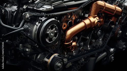 Black background close up of engine © vxnaghiyev