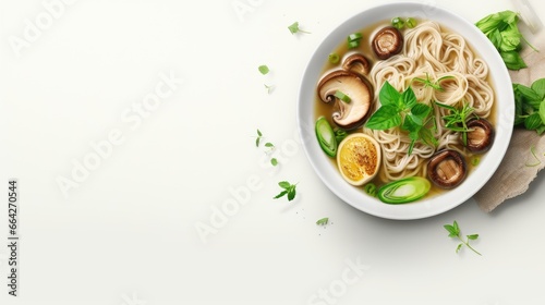 Asian top view of vegan noo...