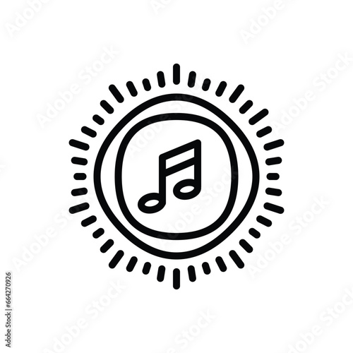 Black line icon for soundtrack 