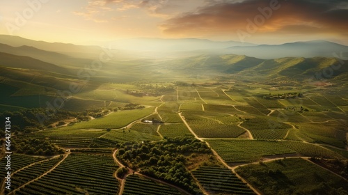 Beautiful sunrise aerial la...