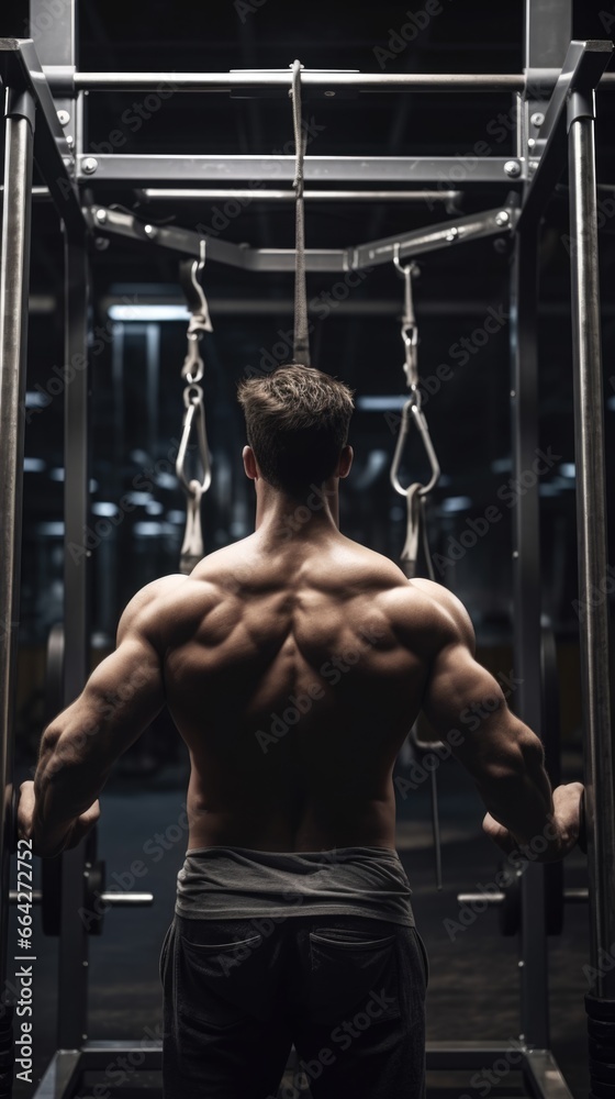 A Man's Back - Gym Exercise. Fictional characters created by Generated AI. A Man's Back - Gym Exercise. Fictional characters created by Generated AI.