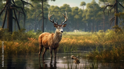 Barasingha a type of deer in its natural environment