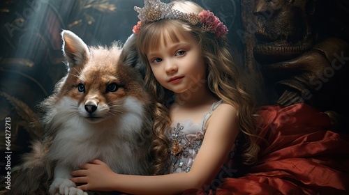 Adorable princess dragon fox and bunny