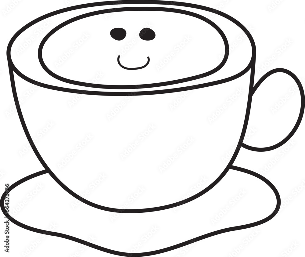 smile latte art coffee hand drawn doodle line smile latte art coffee hand drawn doodle line