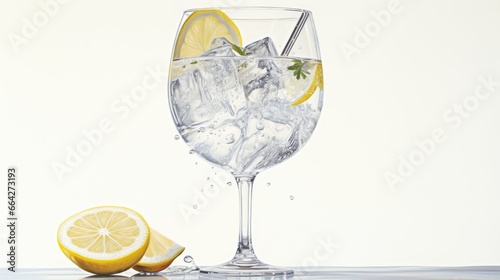 Cold gin and tonic in a gla...
