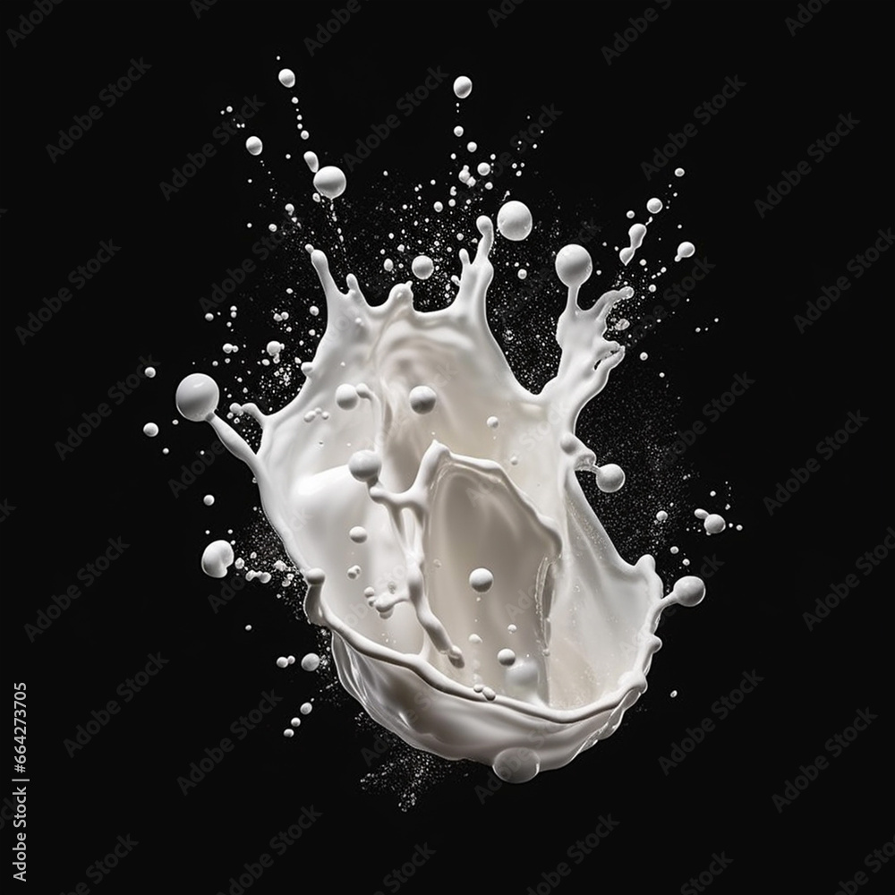 Unusual splashes of milk, drops of milk in flight, macro, background for collage. Unusual splashes of milk, drops of milk in flight, macro, background for collage.