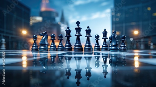 Chess game image as a representation of business competition strategy leadership and success