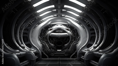 Black and white metal struc...