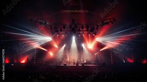 Concert stage lighting with blurry background