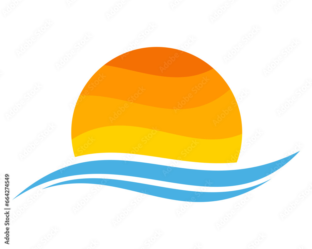 sun and sea icon sun and sea icon