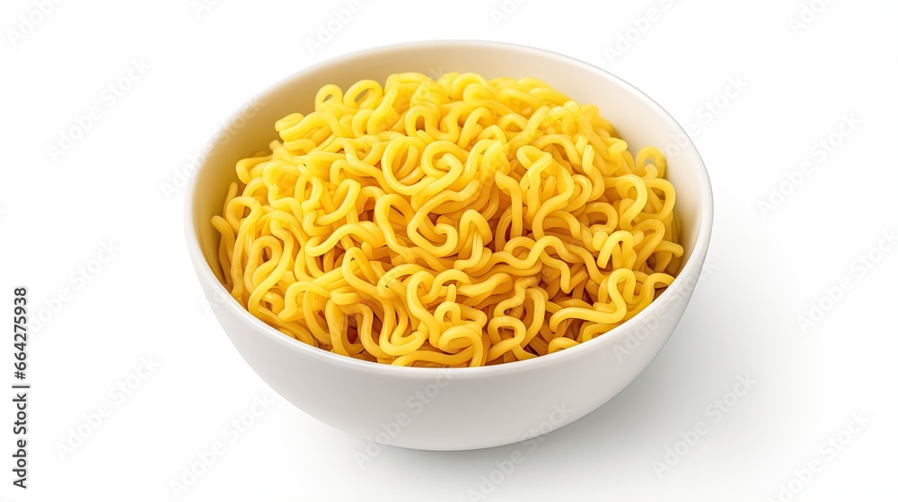 Asian style instant ramen noodles in various flavors perfect for quick home cooking photographed from above on a white background Asian style instant ramen noodles in various flavors perfect for quick home cooking photographed from above on a white background