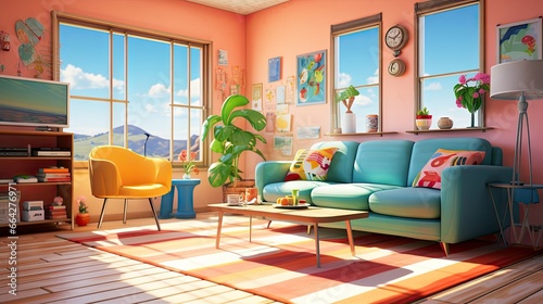 Brightly furnished cozy roo...