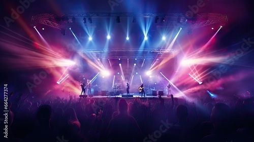 Concert stage lighting with blurry background