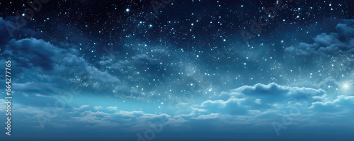 Milky Way And Stars In Panoramic Blue Night Sky © Anastasiia