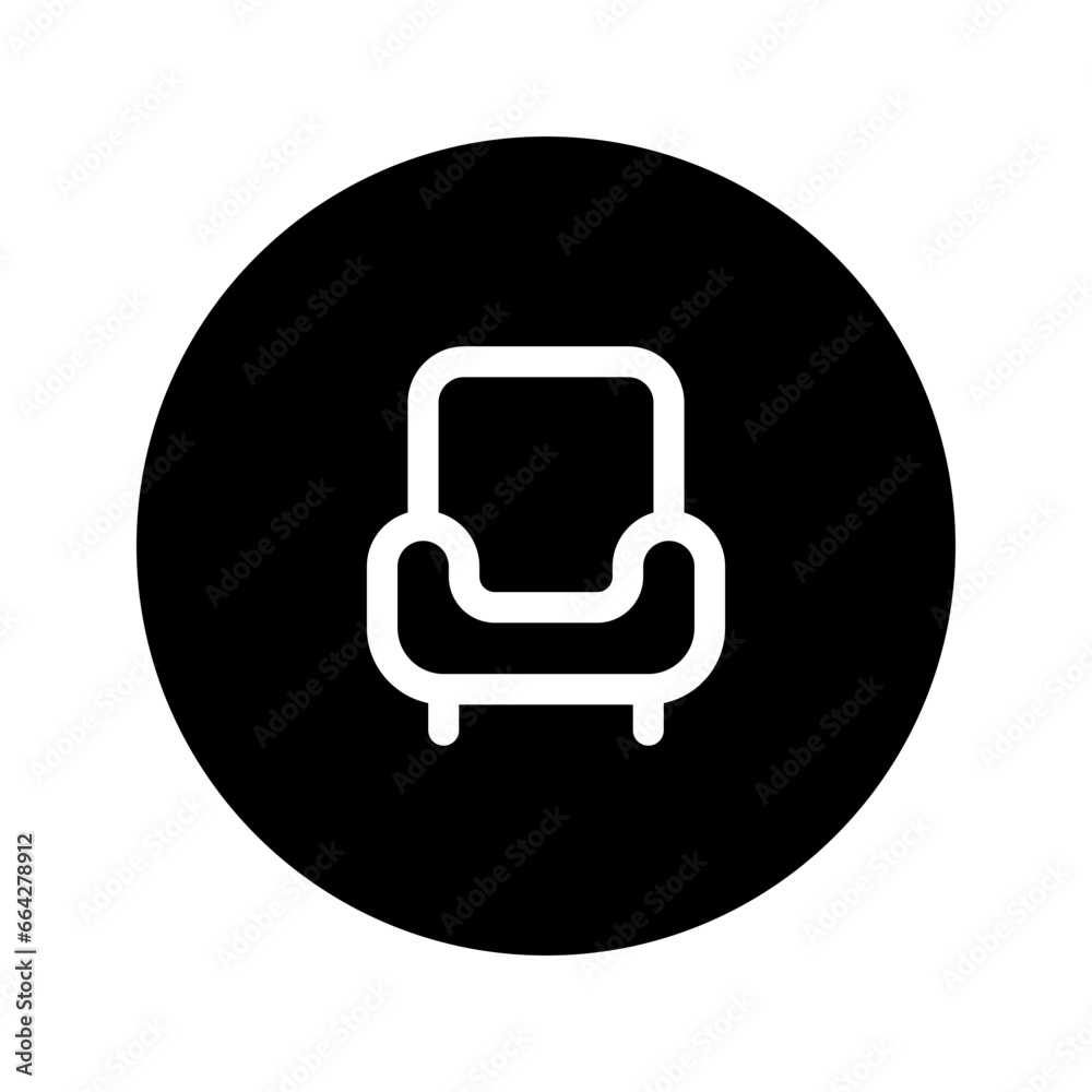 armchair circular line icon armchair circular line icon