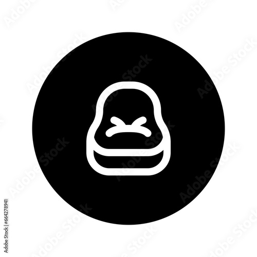 bean bag circular line icon
