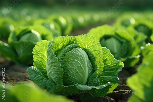 Ripe Cabbage Thrives In The Field
