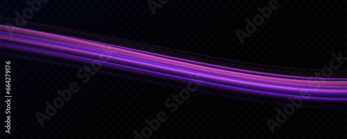 Neon speed lines. Dynamic light motion traces. Light trace wave, trace line.	