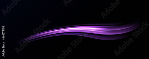 Neon speed lines. Dynamic light motion traces. Light trace wave, trace line.	