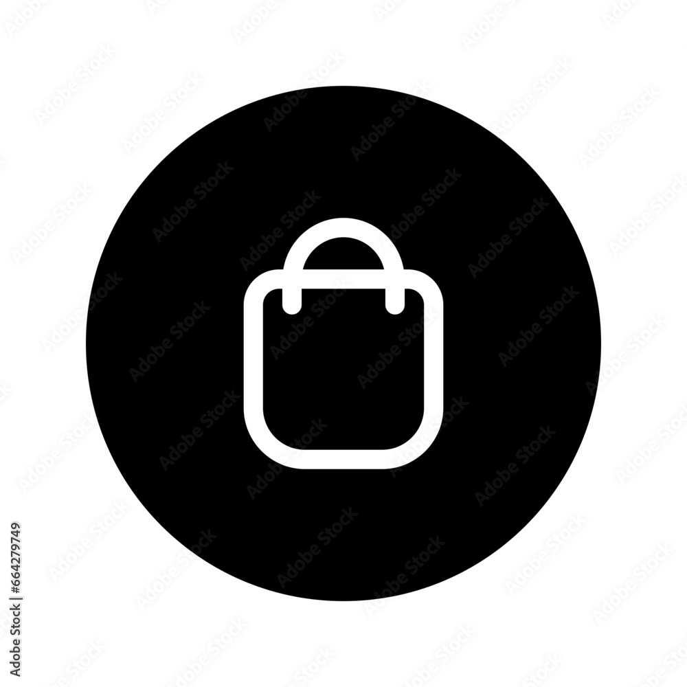 shopping bag circular line icon shopping bag circular line icon