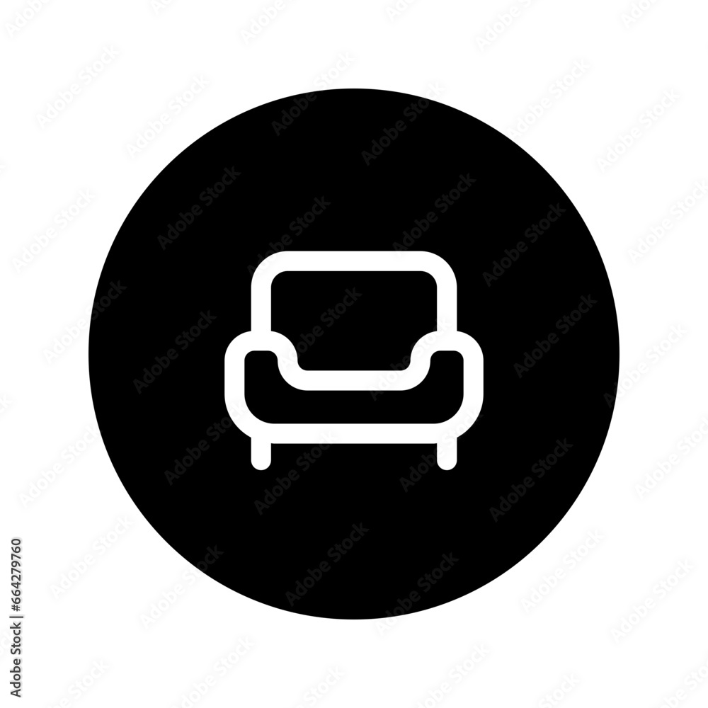 sofa circular line icon