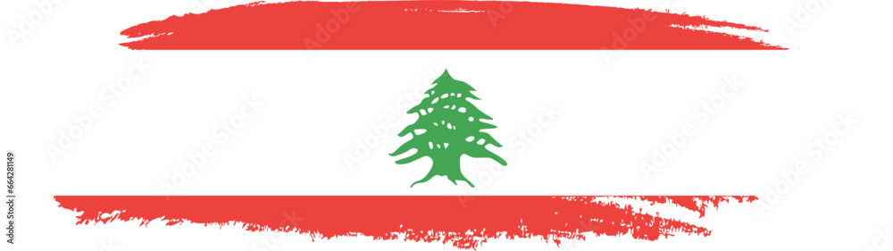 Lebanon flag on brush paint stroke. Lebanon flag on brush paint stroke.