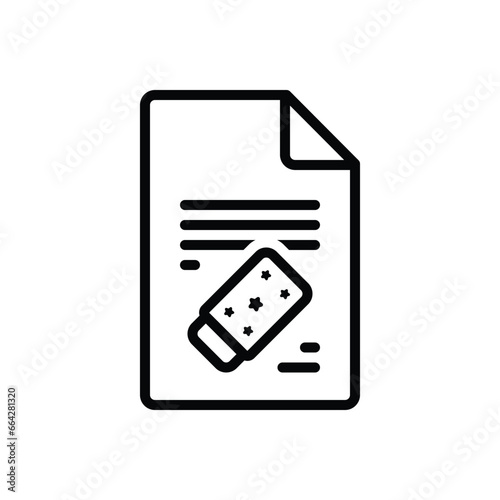 Black line icon for erase 
