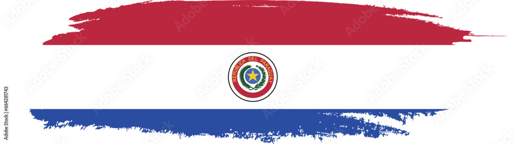 Paraguay flag on brush paint stroke. Paraguay flag on brush paint stroke.