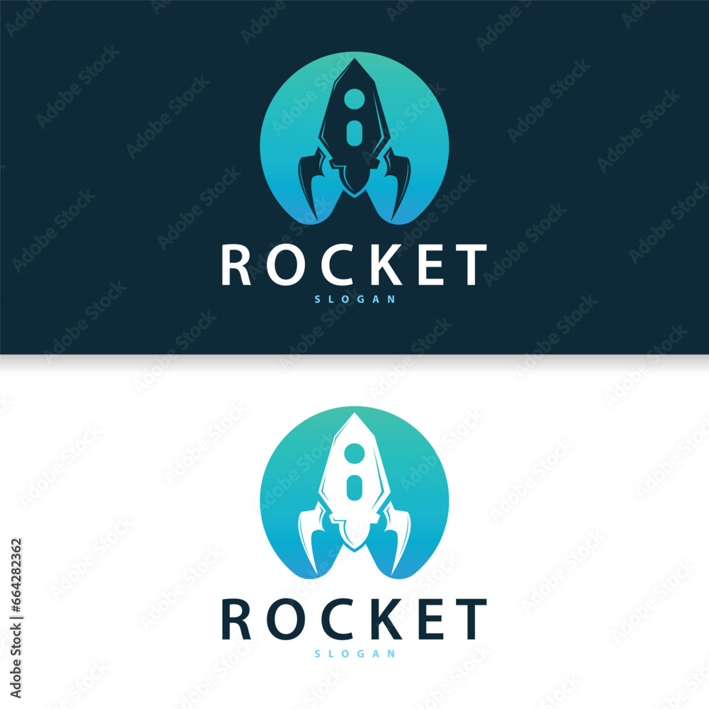 Space Rocket Logo Design, Space Vehicle Technology Vector, Simple Templet Modern Illustration Space Rocket Logo Design, Space Vehicle Technology Vector, Simple Templet Modern Illustration