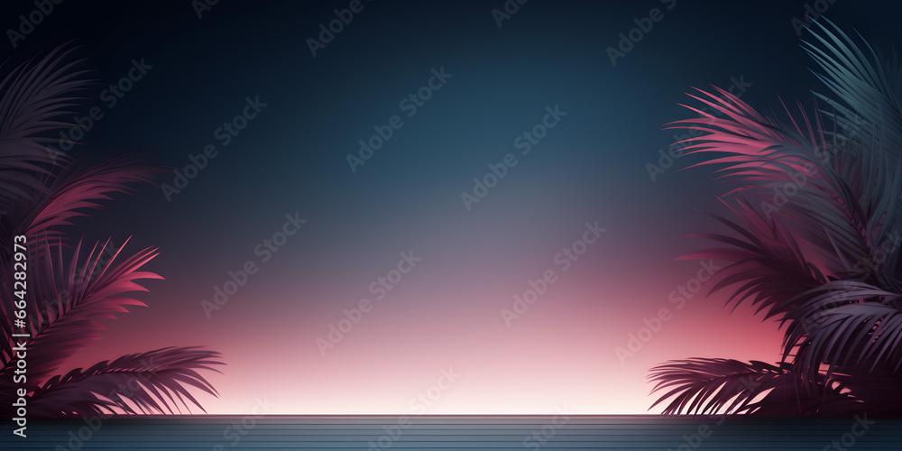 Empty space with palm shadow background