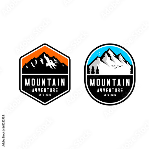 vector two mountain adventure logos