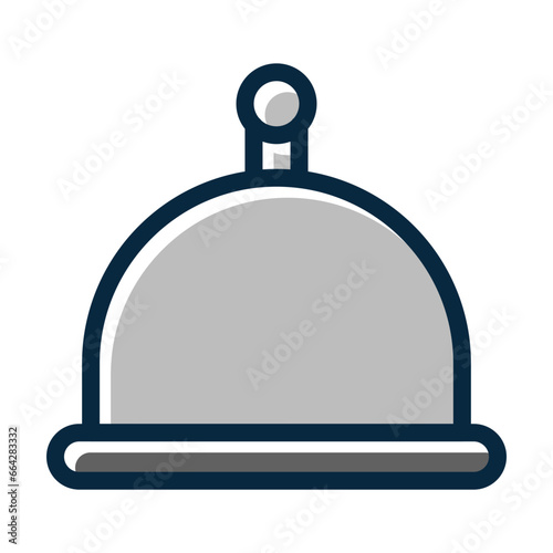 Serving Dish Thick Line Filled Dark Colors